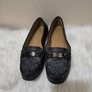 Coach Signature Black Flats Size 10 B